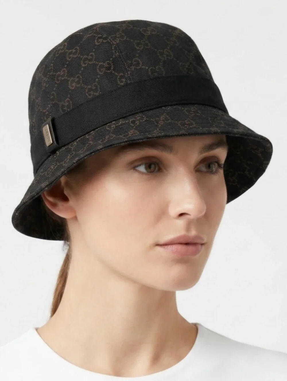 Gucci Interlocking GG Brown Canvas Unisex Bucket Hat